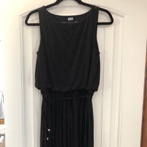 Black midi length dress
